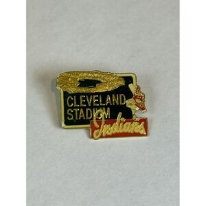 Vintage Cleveland‎ Stadium Indians MLB Baseball Lapel Pin Enamel